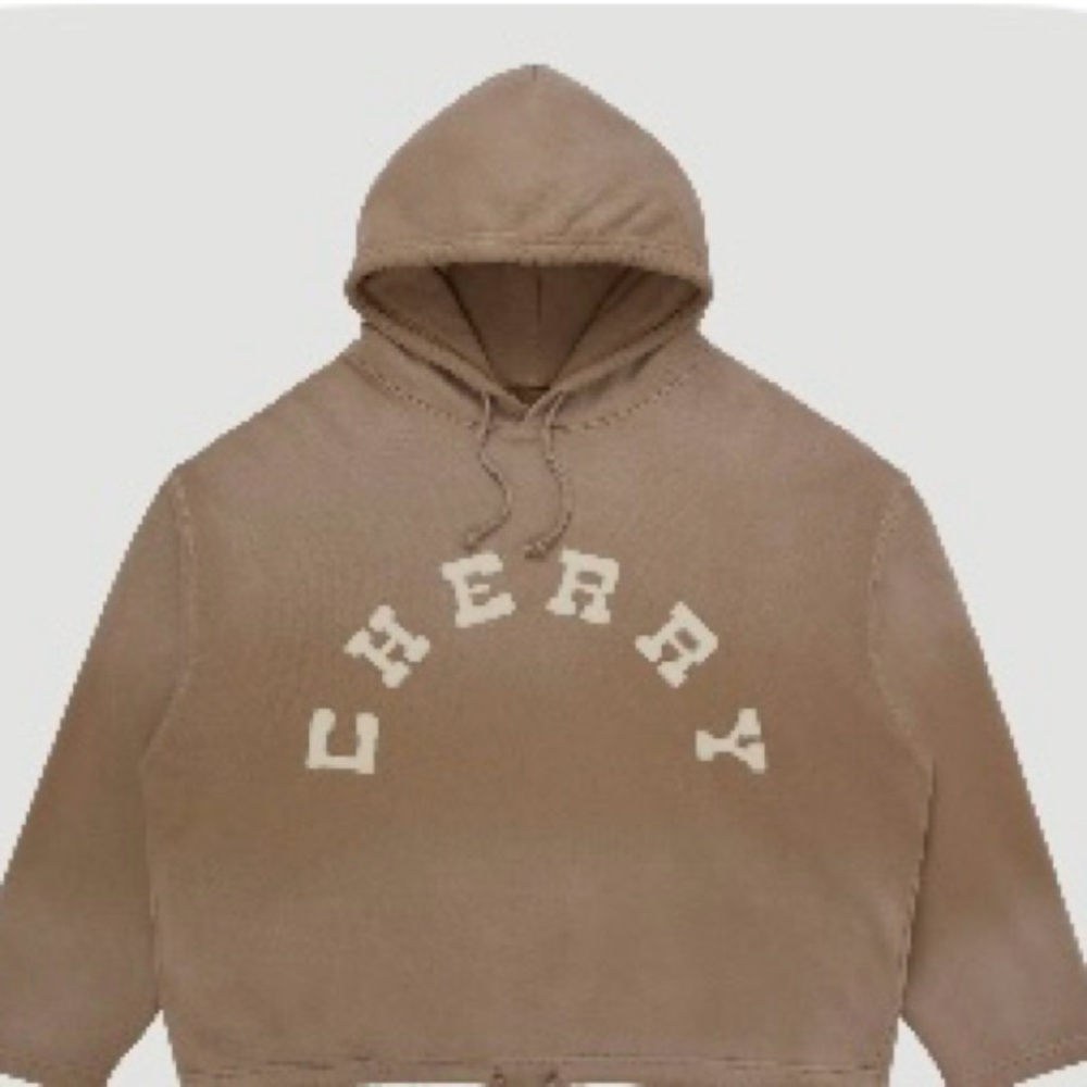 Cherry LA Tan Hoodie with Cream Logo